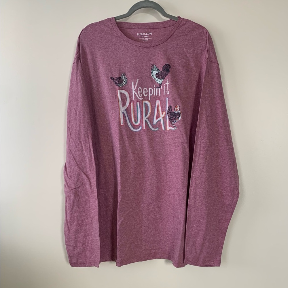 Rural King pink chicken Tee Shirt new without tags size 2XL
